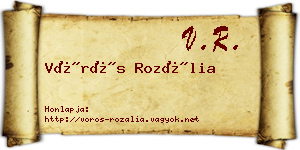 Vörös Rozália névjegykártya